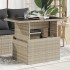 Mesa jardín superficie vidrio ratán PE gris claro 100x55x73