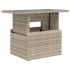 Mesa jardín superficie vidrio ratán PE gris claro 100x55x73