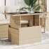Mesa de jardín superficie de vidrio ratán PE beige 100x55x73