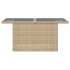 Mesa de jardín superficie de vidrio ratán PE beige 100x55x73
