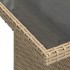 Mesa de jardín superficie de vidrio ratán PE beige 100x55x73