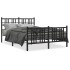 Estructura cama sin colchón con estribo metal negro 120x200