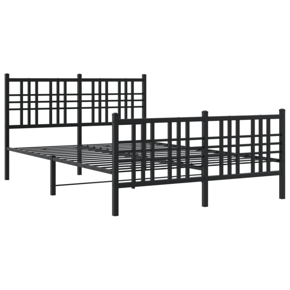 Estructura cama sin colchón con estribo metal negro 120x200