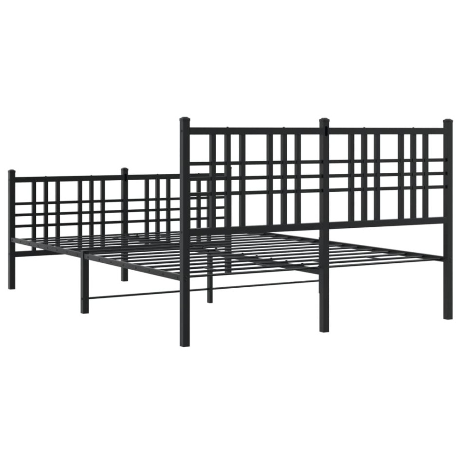 Estructura cama sin colchón con estribo metal negro 120x200