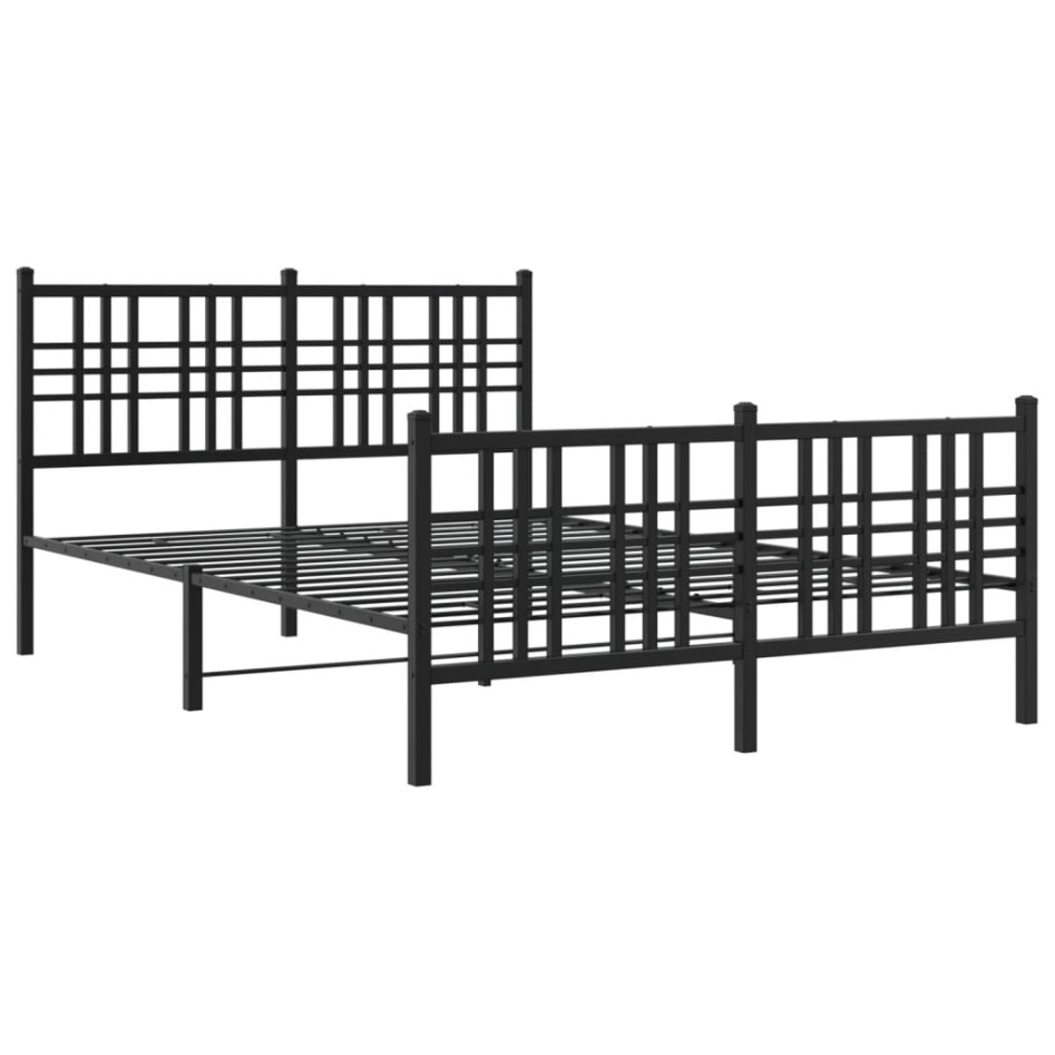 Estructura cama sin colchón con estribo metal negro 140x190