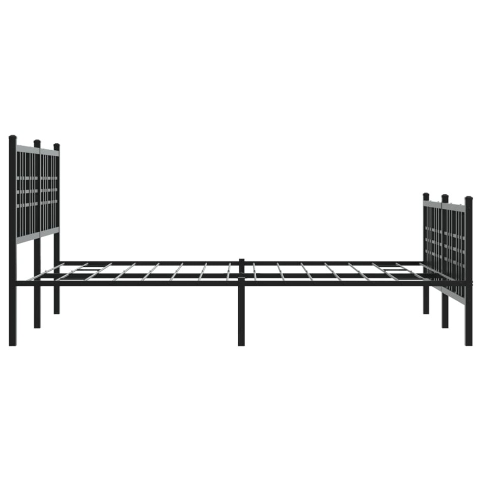 Estructura cama sin colchón con estribo metal negro 140x190