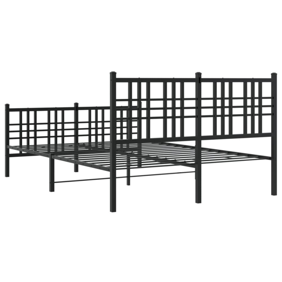 Estructura cama sin colchón con estribo metal negro 140x190