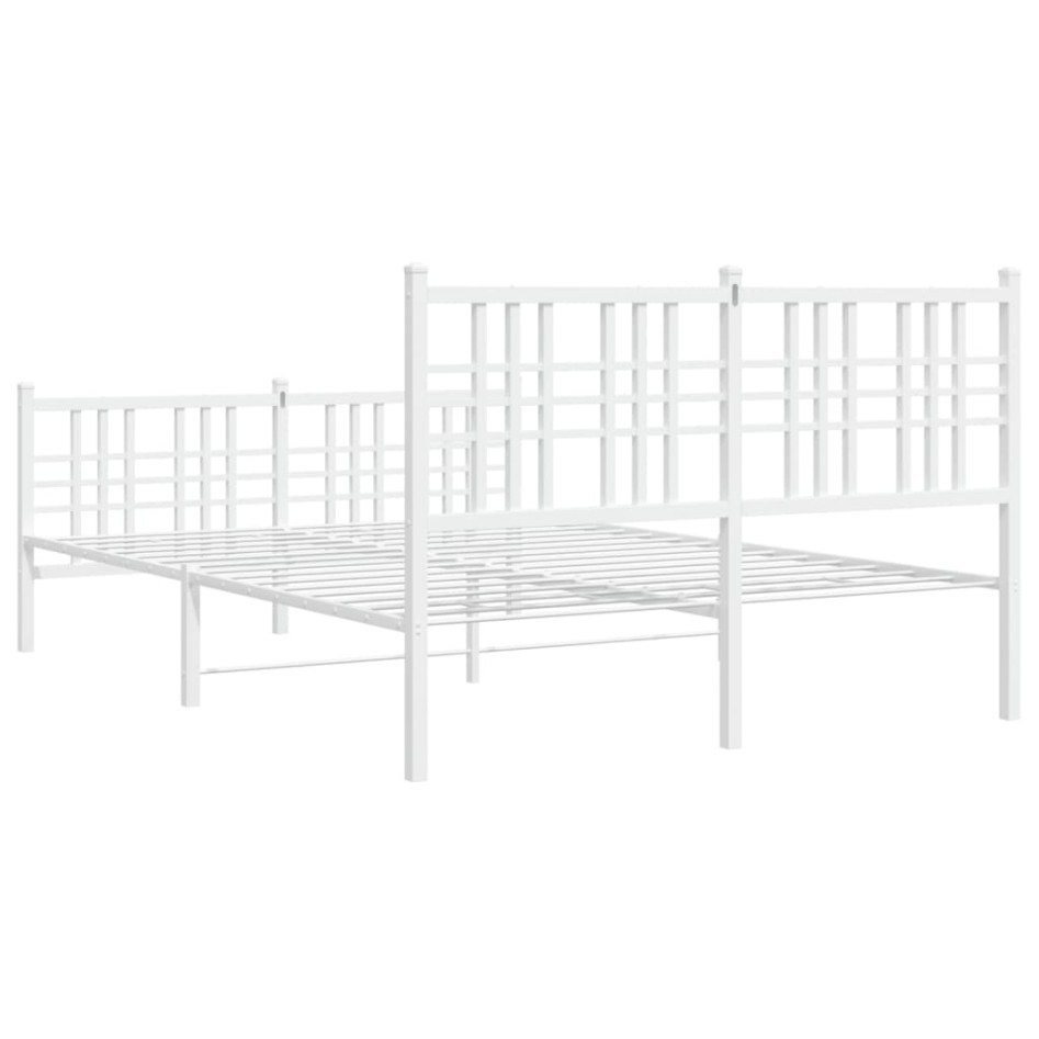 Estructura cama sin colchón con estribo metal blanco 120x200