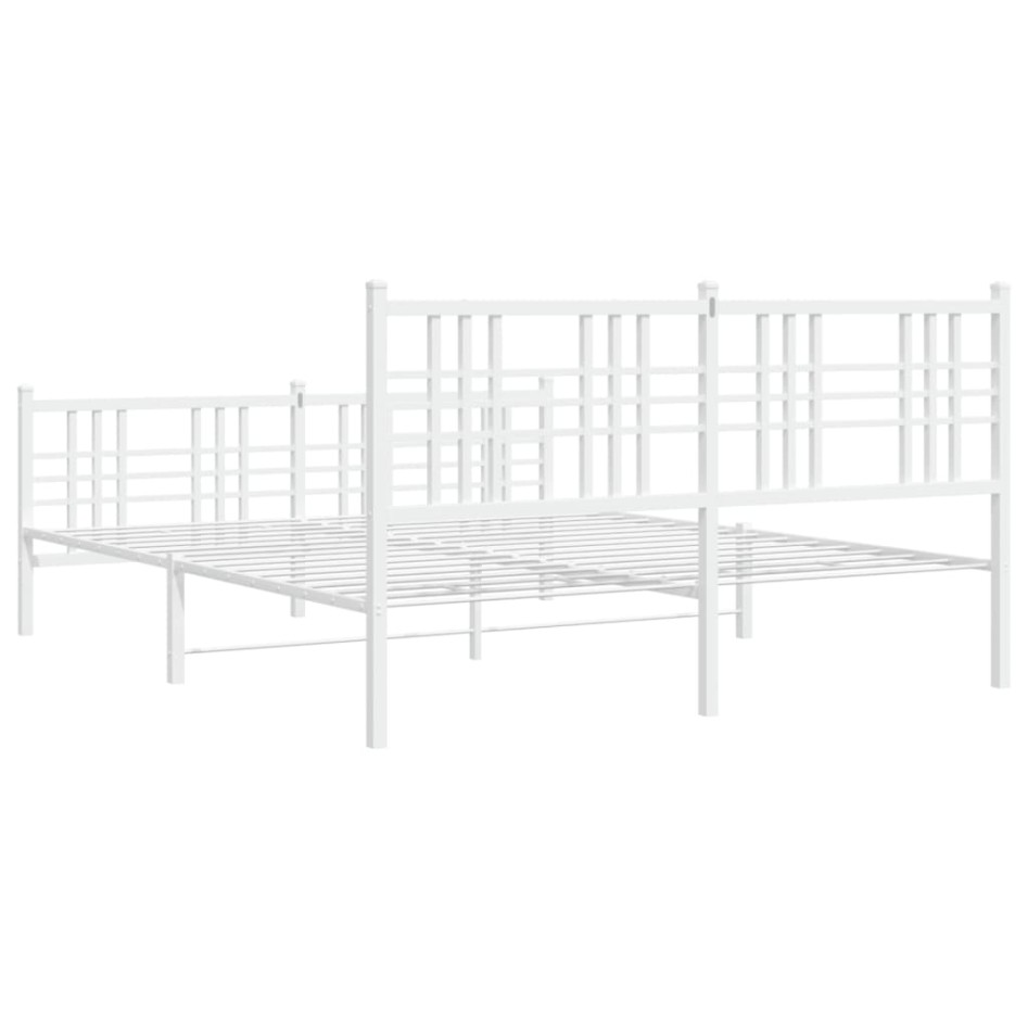Estructura cama sin colchón con estribo metal blanco 160x200