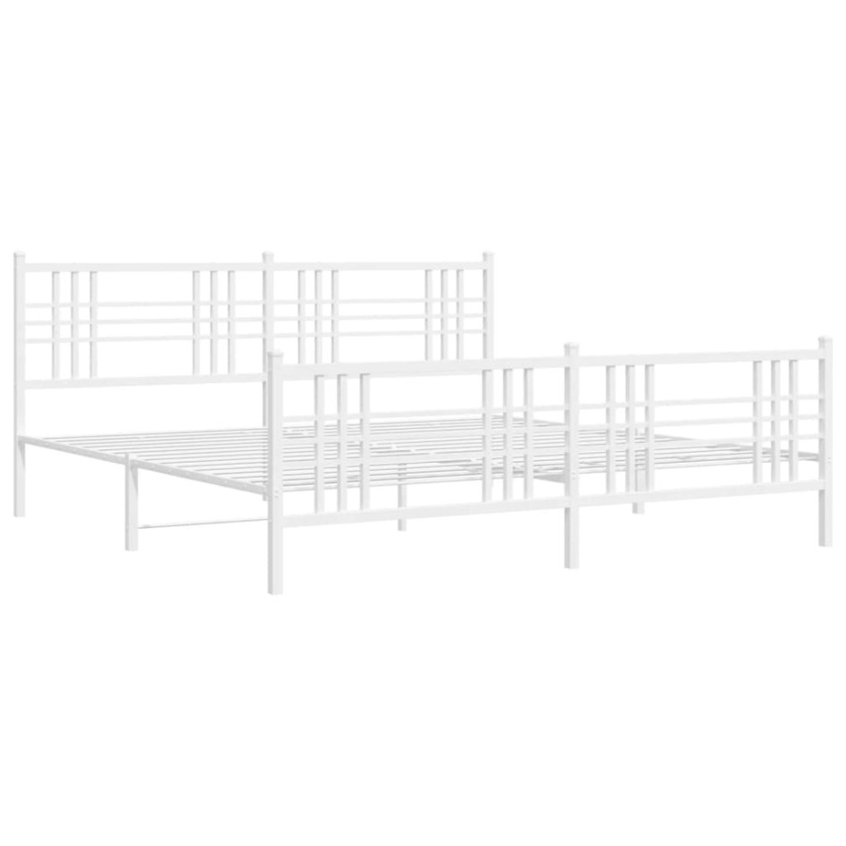 Estructura cama sin colchón con estribo metal blanco 183x213