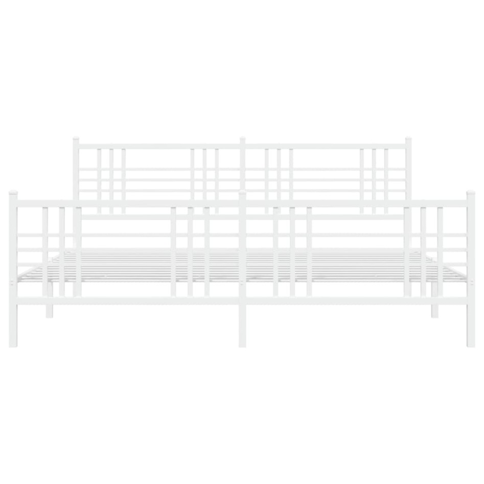 Estructura cama sin colchón con estribo metal blanco 183x213