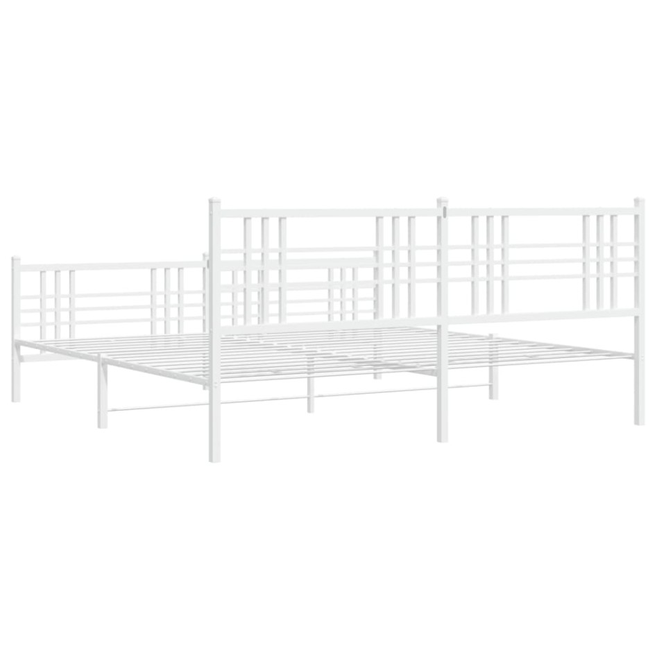 Estructura cama sin colchón con estribo metal blanco 183x213