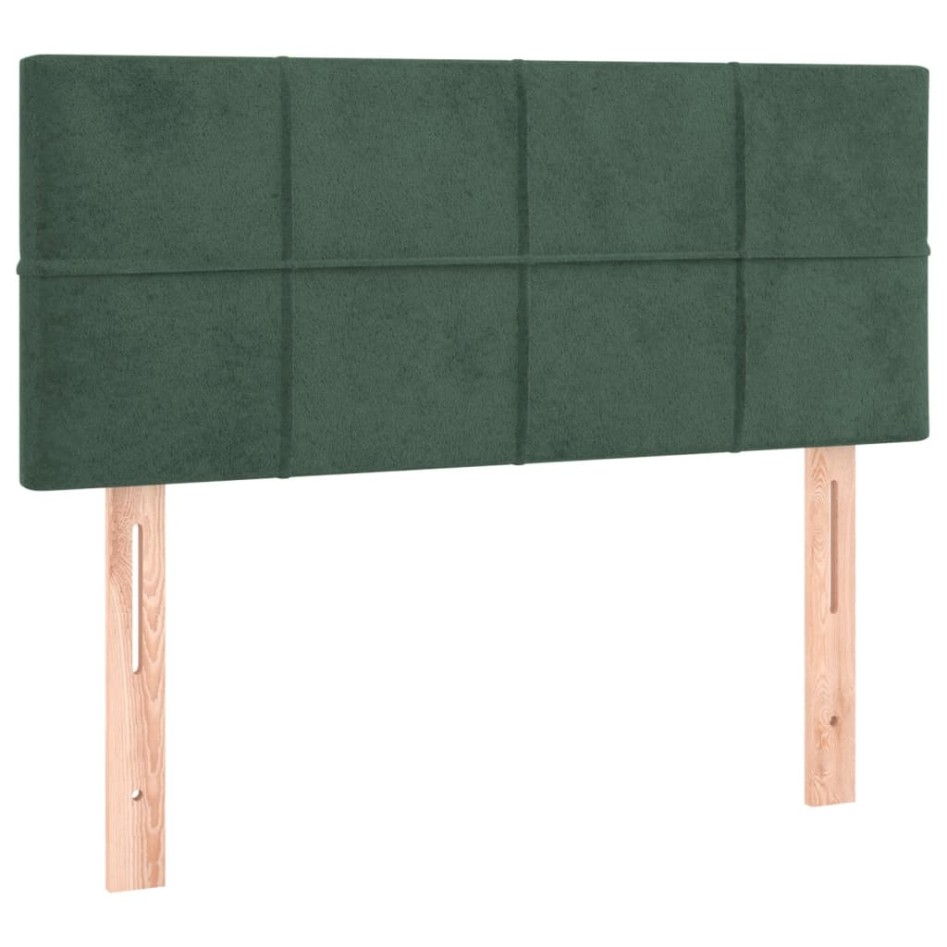 Cama box spring con colchón terciopelo verde oscuro 120x190
