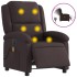 Sillón reclinable de masaje eléctrico tela marrón