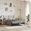 Estructura cama sin colchón con estribo metal negro 120x190 cm