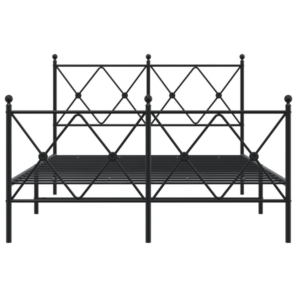 Estructura cama sin colchón con estribo metal negro 120x190