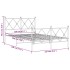 Estructura cama sin colchón con estribo metal negro 120x190
