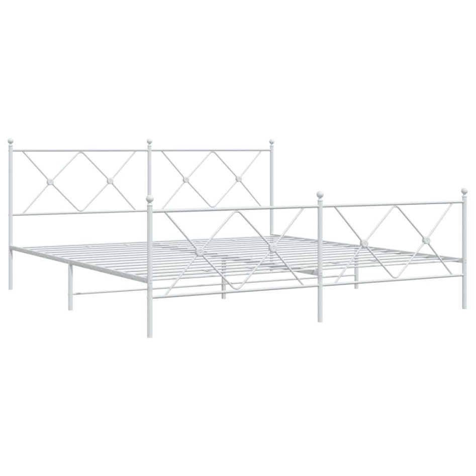 Estructura cama sin colchón con estribo metal blanco 183x213