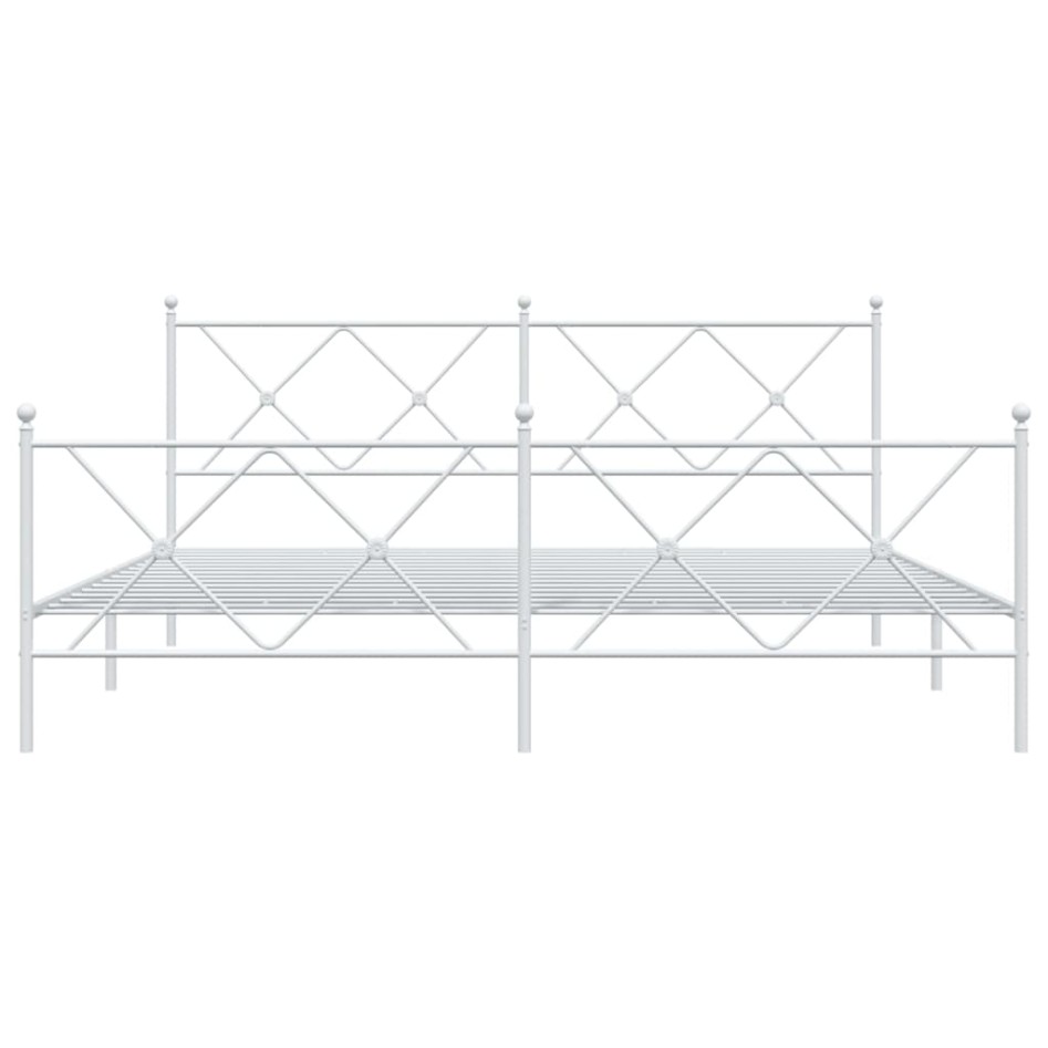 Estructura cama sin colchón con estribo metal blanco 183x213