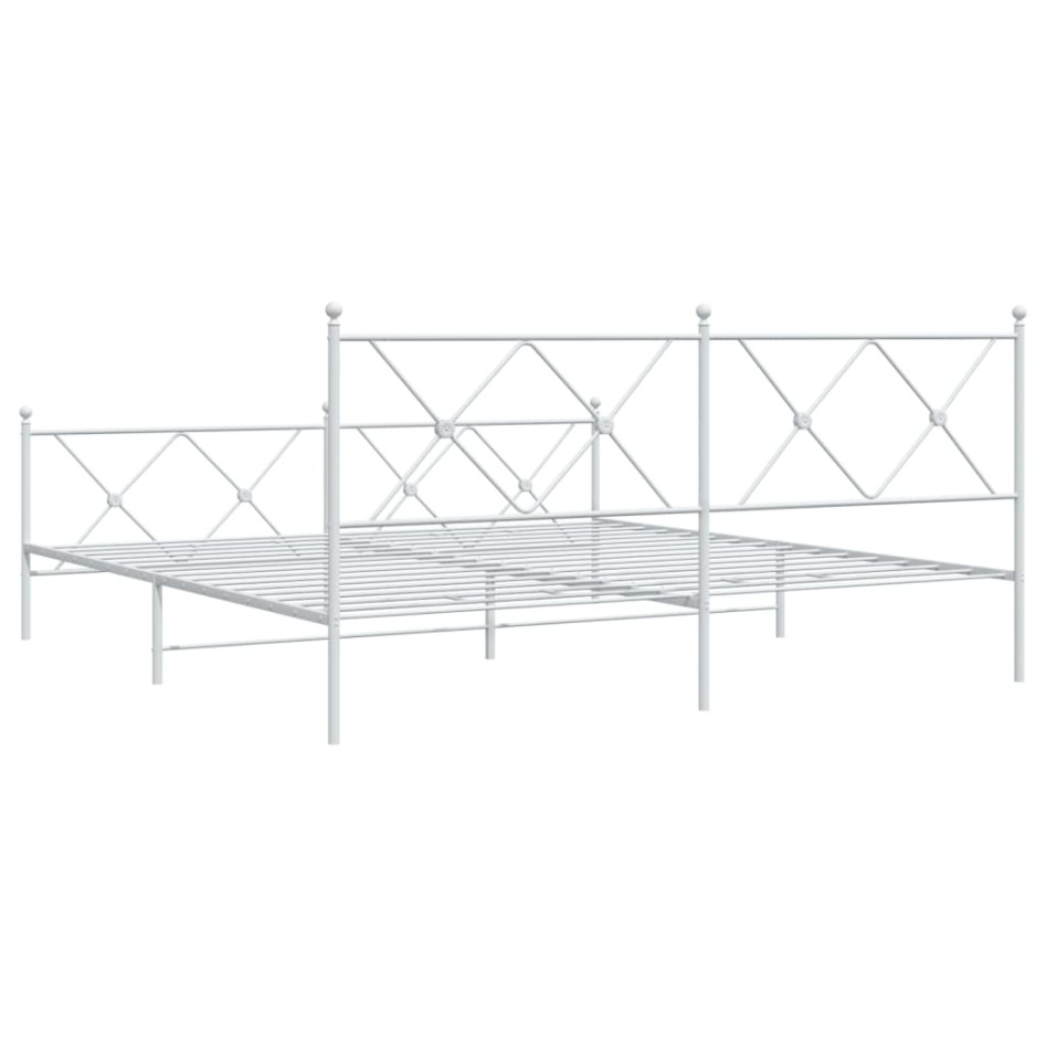 Estructura cama sin colchón con estribo metal blanco 183x213