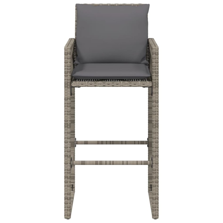 Taburetes de cocina con cojines 2 uds ratán sintético