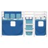 Cama alta para niños con cortinas madera pino azul 80x200