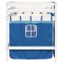 Cama alta para niños con cortinas madera pino azul 80x200