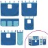 Cama alta para niños con cortinas madera pino azul 80x200