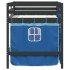 Cama alta para niños con cortinas madera pino azul 90x190