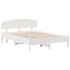 Estructura de cama sin colchón madera de pino blanca 150x200