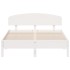 Estructura de cama sin colchón madera de pino blanca 150x200