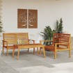 Juego de muebles de jardín 3 piezas madera maciza acacia