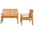 Juego de muebles de jardín 3 piezas madera maciza