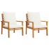 Set de muebles de jardín 4 pzs y cojines madera maciza
