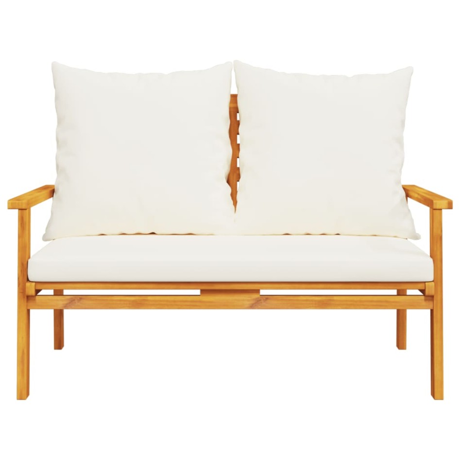 Set de muebles de jardín 4 pzs y cojines madera maciza