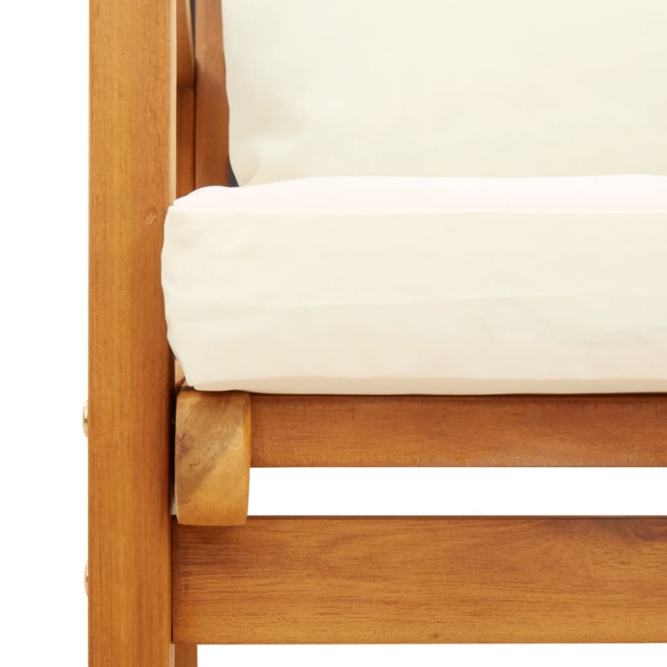 Set de muebles de jardín 4 pzs y cojines madera maciza