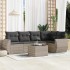 Set de sofás de jardín 6 pzas y cojines ratán sintético