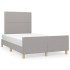 Estructura de cama sin colchón tela gris claro 120x190