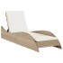 Tumbona con cojín ratán sintético beige 60x205x73