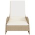 Tumbona con cojín ratán sintético beige 60x205x73