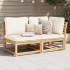 Set de muebles de jardín 2 piezas con cojines madera