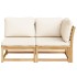Set de muebles de jardín 2 piezas con cojines madera
