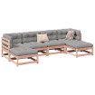Set de sofás jardín 6 pzas con cojines madera abeto Douglas