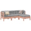 Set de sofás jardín 4 pzas con cojines madera abeto Douglas