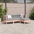 Set de sofás jardín 4 pzas con cojines madera abeto