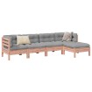 Set de sofás jardín 5 pzas con cojines madera abeto Douglas