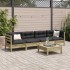 Set de sofás jardín 5 pzas con cojines madera pino