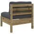 Set de sofás jardín 5 pzas con cojines madera pino