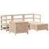 Juego de sofás de jardín 5 piezas madera maciza de