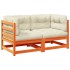 Set de sofás jardín 2 pzas con cojines madera pino marrón
